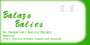 balazs balics business card